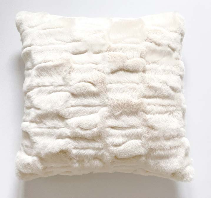 Ivory Plush Throw Pillow Cover